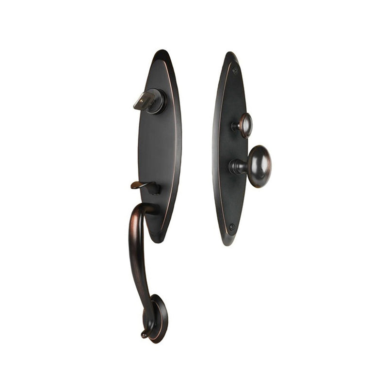 Memphis Door Entrance Set - Door Mount - 17" Brass/Oil Rubbed Bronze