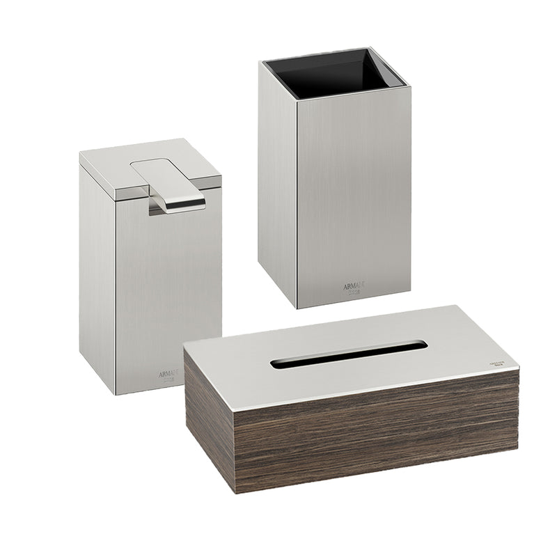 Island Bathroom Accessories Set - Free Standing - Metal/Brushed Steel