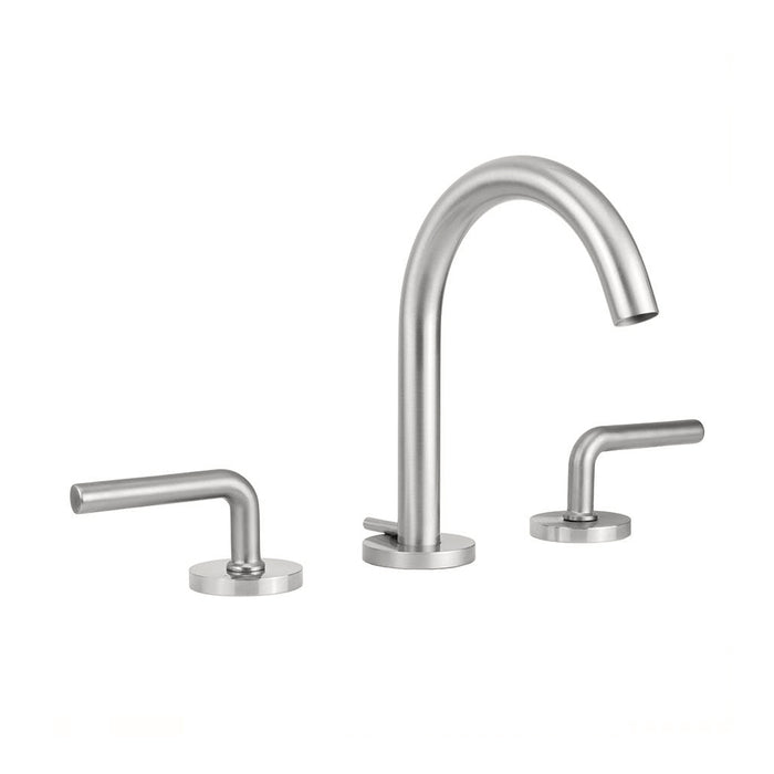 Contempo Round Slim Lever Handles Bathroom Faucet - Widespread - 8" Brass/Satin Nickel