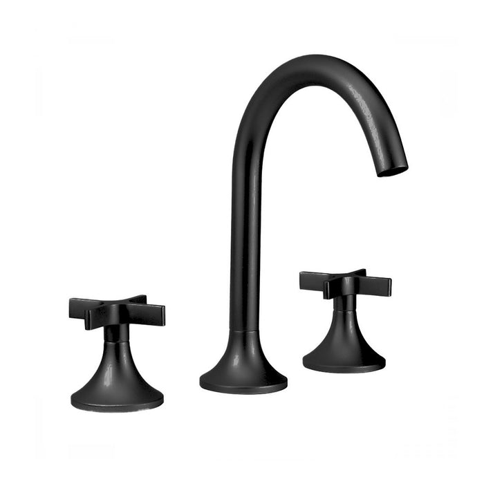 Lila Cross Handles Bathroom Faucet - Widespread - 8" Brass/Matt Black