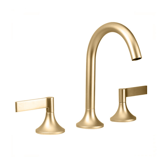 Lila Lever Handles Bathroom Faucet - Widespread - 8" Brass/Satin Brass