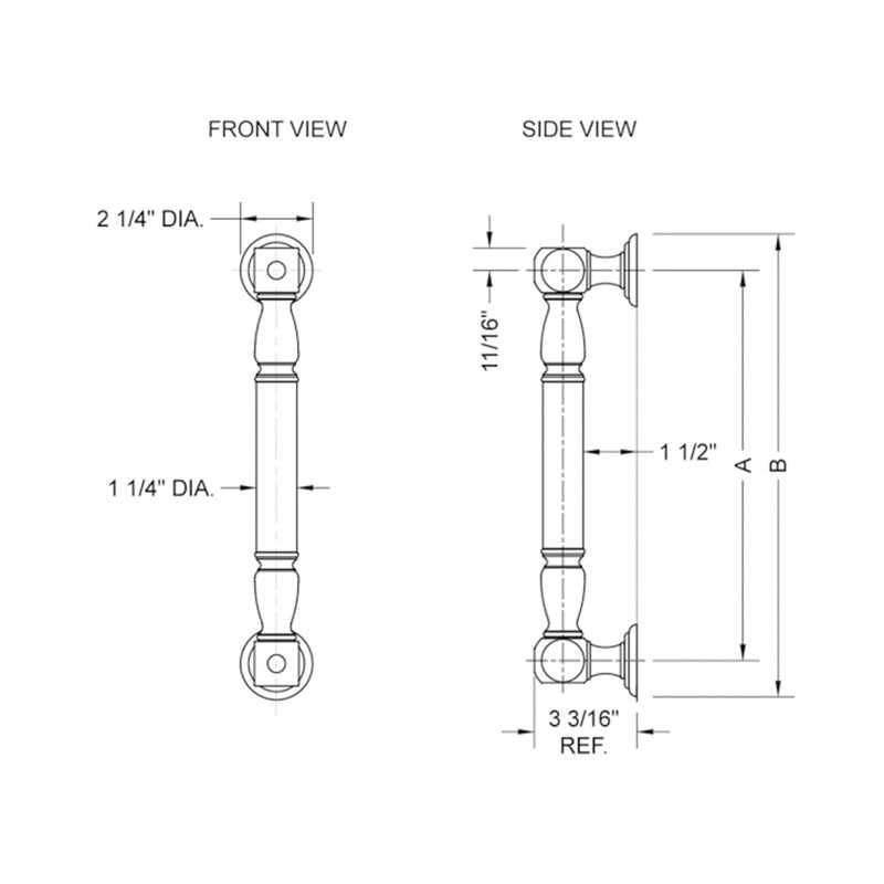 G20 Straight Grab Bar - Wall Mount - 16" Brass/Satin Gold