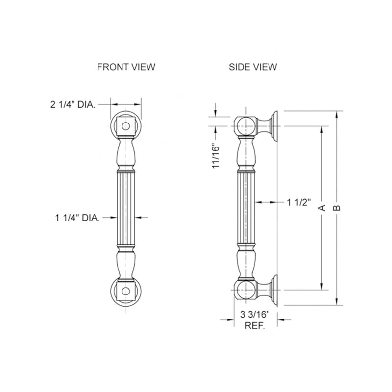 G21 Straight Grab Bar - Wall Mount - 16" Brass/Satin Gold