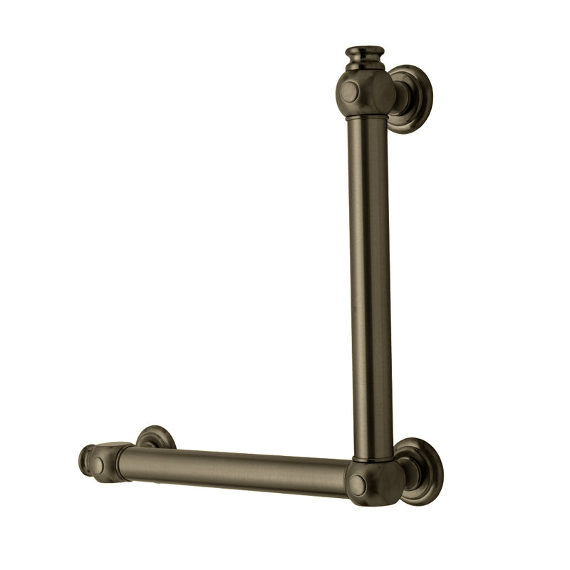 G60 90° Left Grab Bar - Wall Mount - 24" Brass/Oil Rubbed Bronze