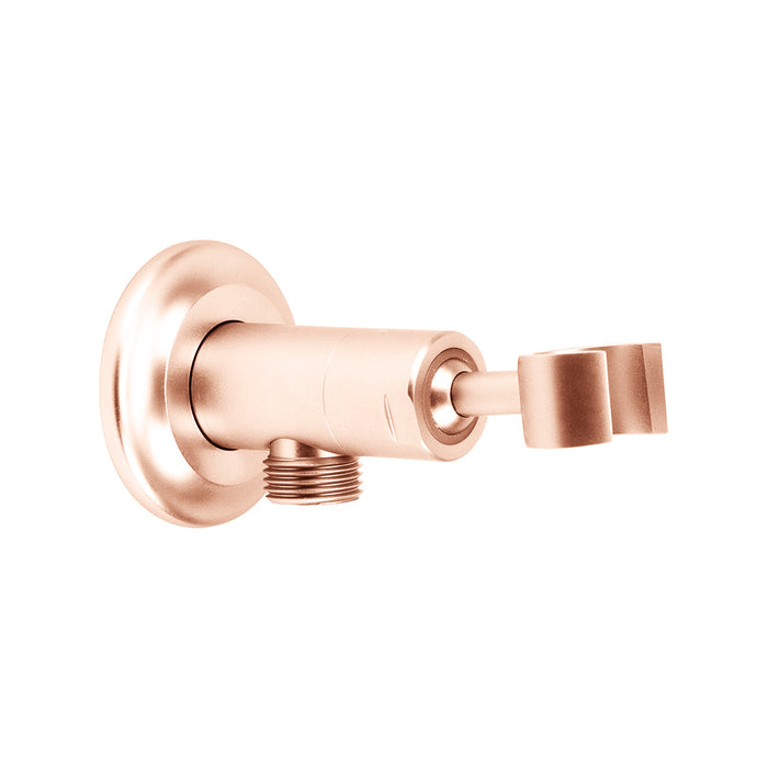 Universal Supply Elbow With Hand Shower Connector - Wall Mount - 3" Brass/Polished Copper