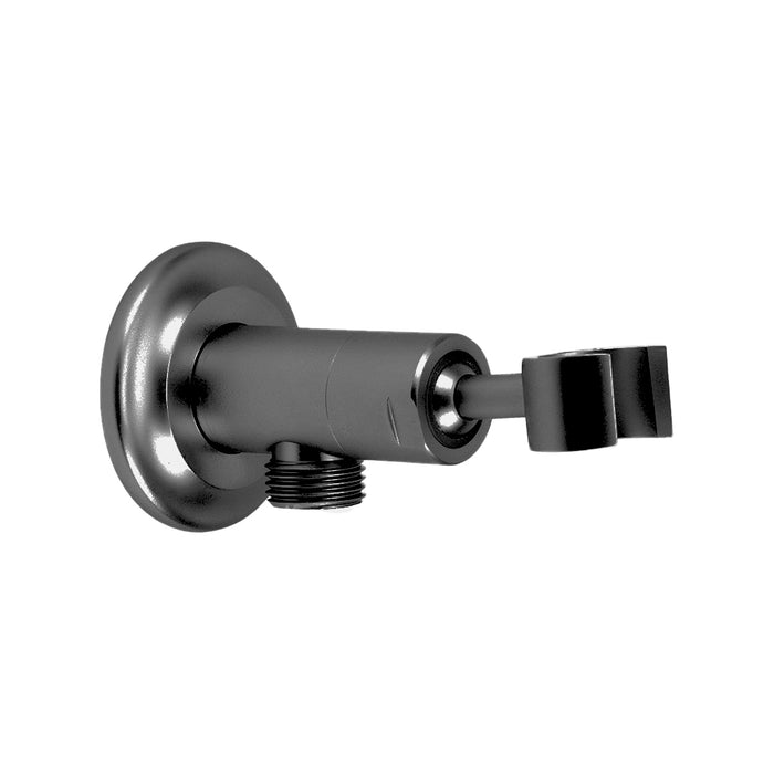 Universal Supply Elbow With Hand Shower Connector - Wall Mount - 3" Brass/Matt Black