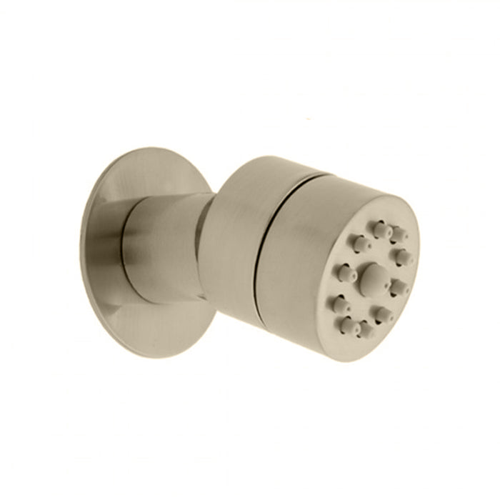 Nebulizing Mist Contemporary Round Shower Jet - Wall Mount - 2" Brass/Polished Nickel