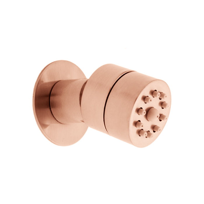 Nebulizing Mist Contemporary Round Shower Jet - Wall Mount - 2" Brass/Polished Copper