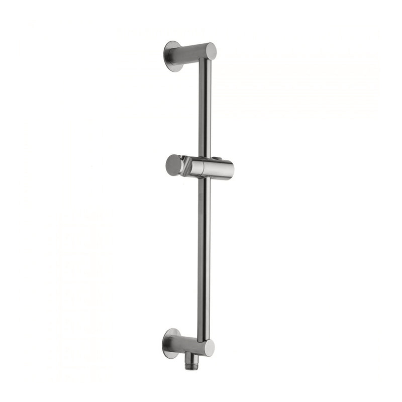 Contemporary Slim Bottom Outlet Integral Water Supply Shower Column - Wall Mount - 24" Brass/Satin Nickel