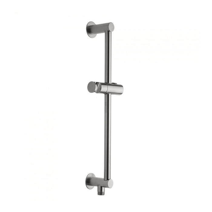 Contemporary Slim Bottom Outlet Integral Water Supply Shower Column - Wall Mount - 24" Brass/Satin Nickel