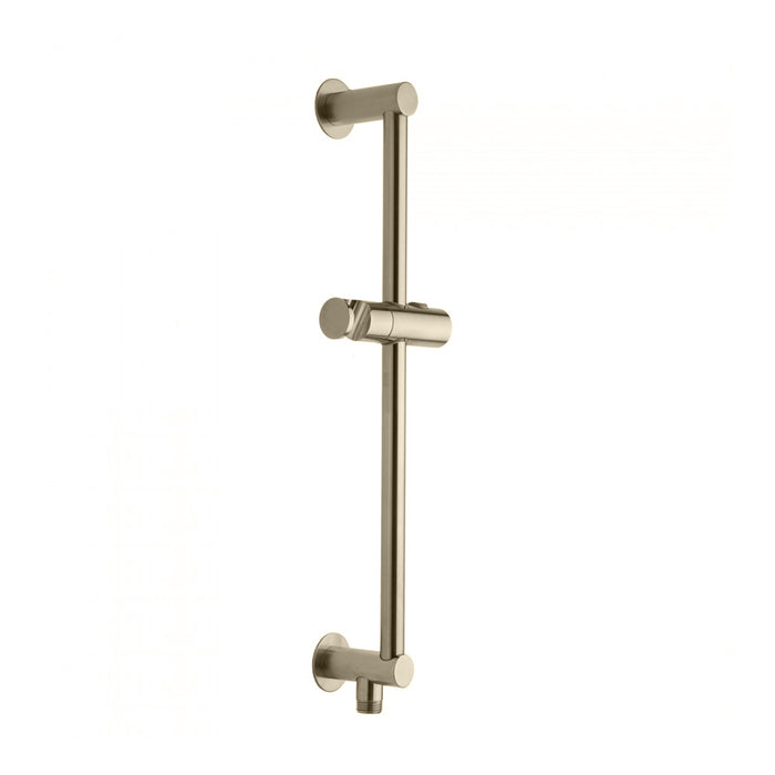 Contemporary Slim Bottom Outlet Integral Water Supply Shower Column - Wall Mount - 24" Brass/Polished Nickel