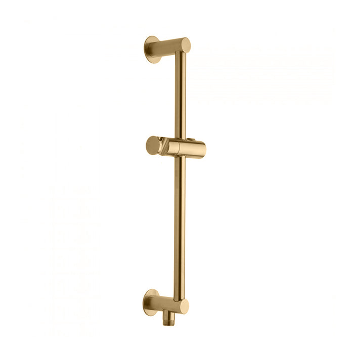 Contemporary Slim Bottom Outlet Integral Water Supply Shower Column - Wall Mount - 24" Brass/Satin Brass