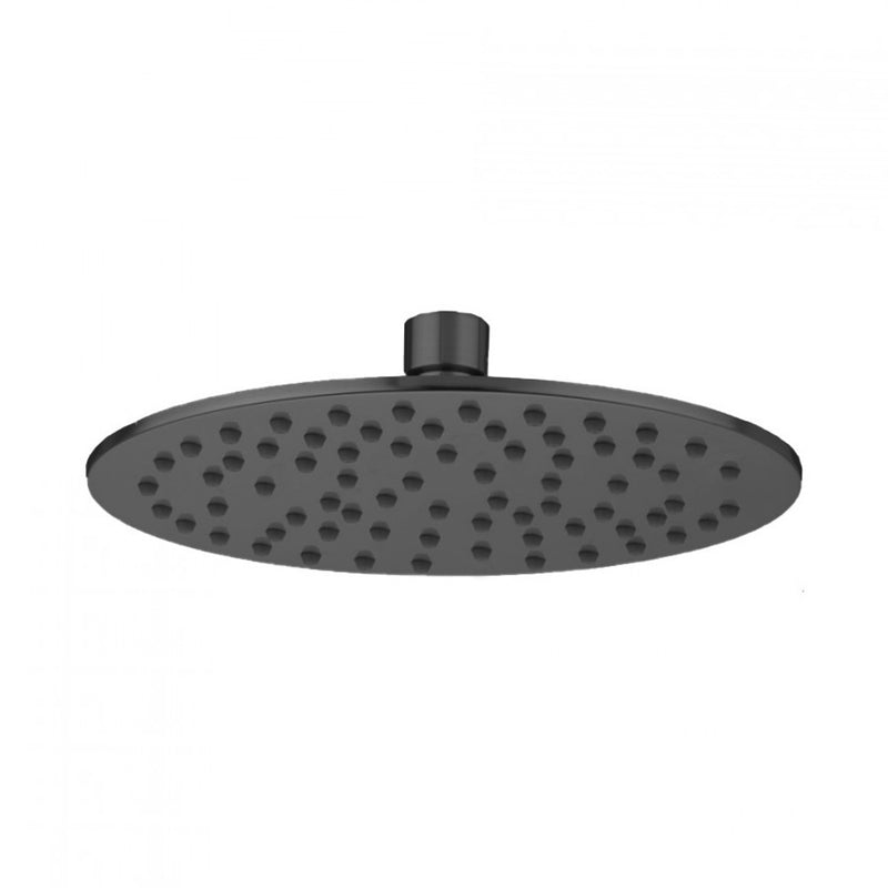 Machine Extra Velocity Rain Shower Head - Wall Mount - 8" Brass/Matt Black