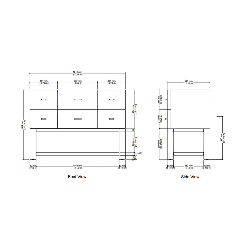 Lucian 5 Drawers Bathroom Vanity with Victorian Silver Silestone Top and Undermount Sink - Free Standing - 48" Wood/Pebble Oak