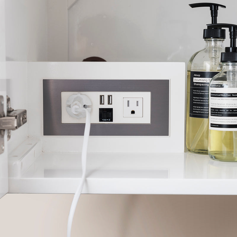 Mercer Island 2 Door And 3 Drawers Bathroom Vanity With Stone Sink - Wall Mount - 48" Wood/Glossy White - Last Unit Special Offer