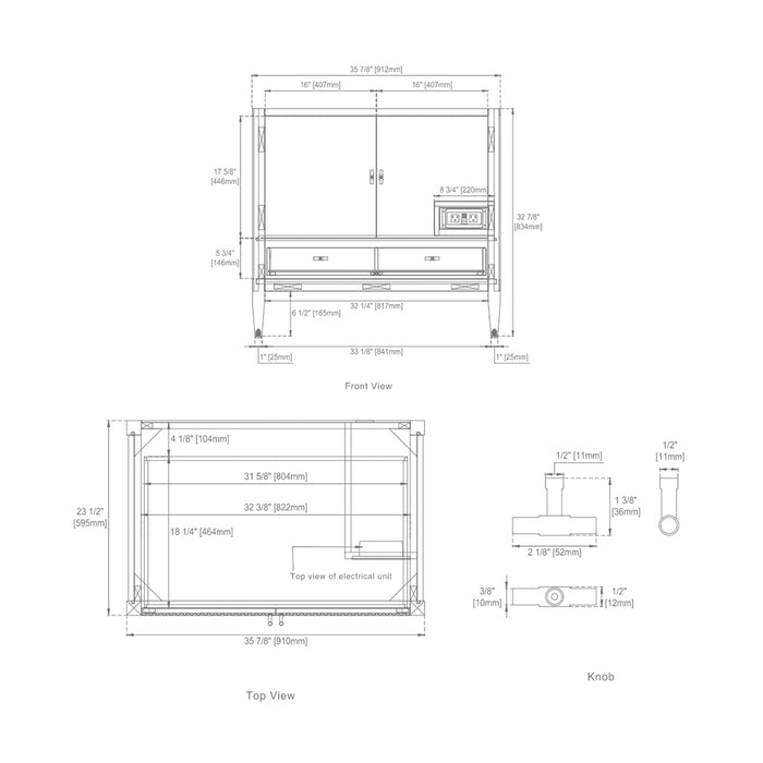 Myrrin 2 Doors And 1 Drawer Bathroom Vanity with White Zeus Quartz Top and Undermount Sink - Free Standing - 36" Wood/Bright White