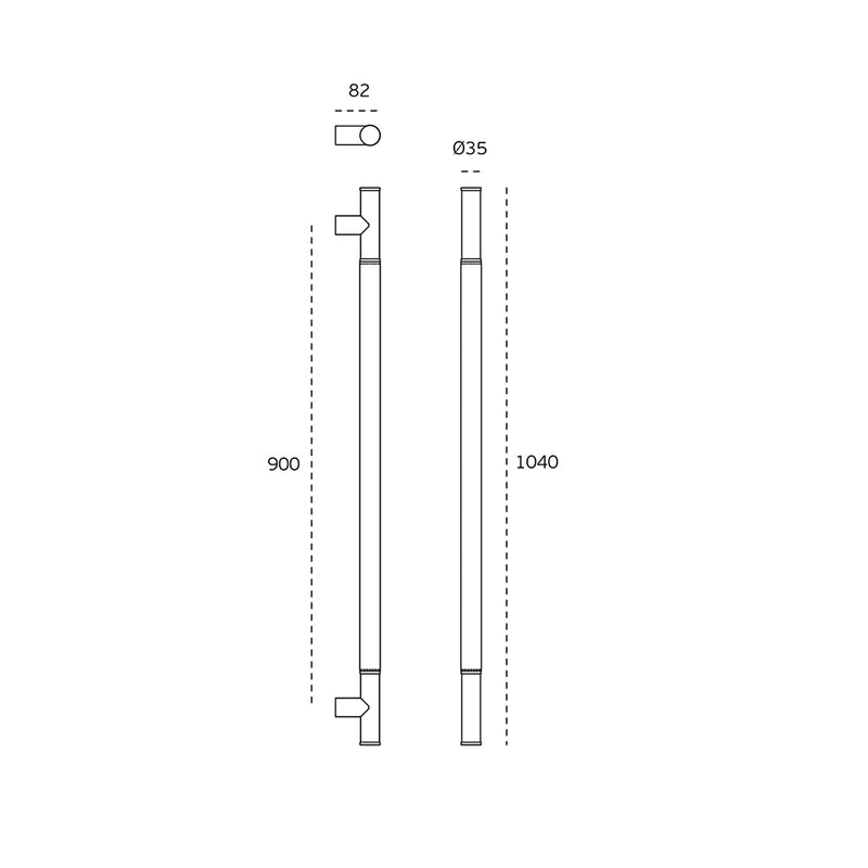 Universal Door Pull Handle - Door Mount - 35" Stainless Steel/Satin/Browm