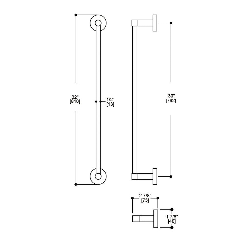 Metro Round Bathroom Accessories Set - Wall Mount - Brass/Polished Chrome