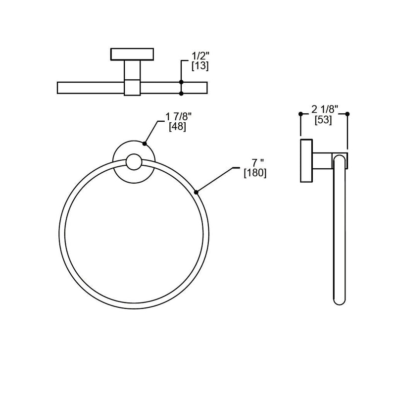 Metro Round Bathroom Accessories Set - Wall Mount - Brass/Polished Chrome