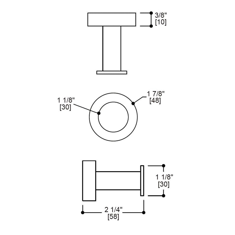 Metro Round Bathroom Accessories Set - Wall Mount - Brass/Satin Brass