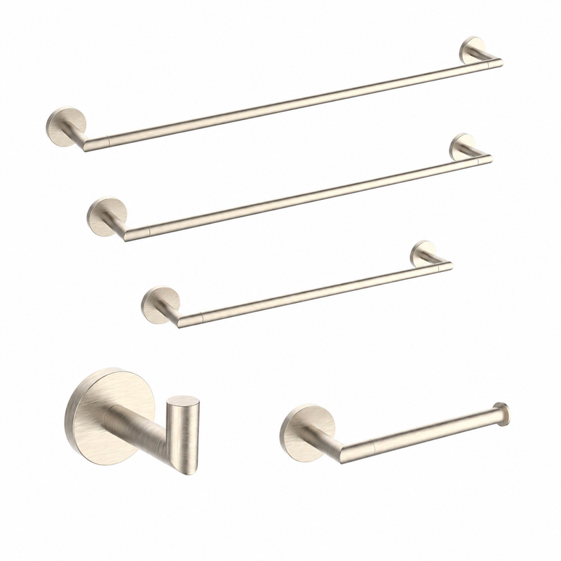 Soho Round Bathroom Accessories Set - Wall Mount - Brass/Brushed Nickel
