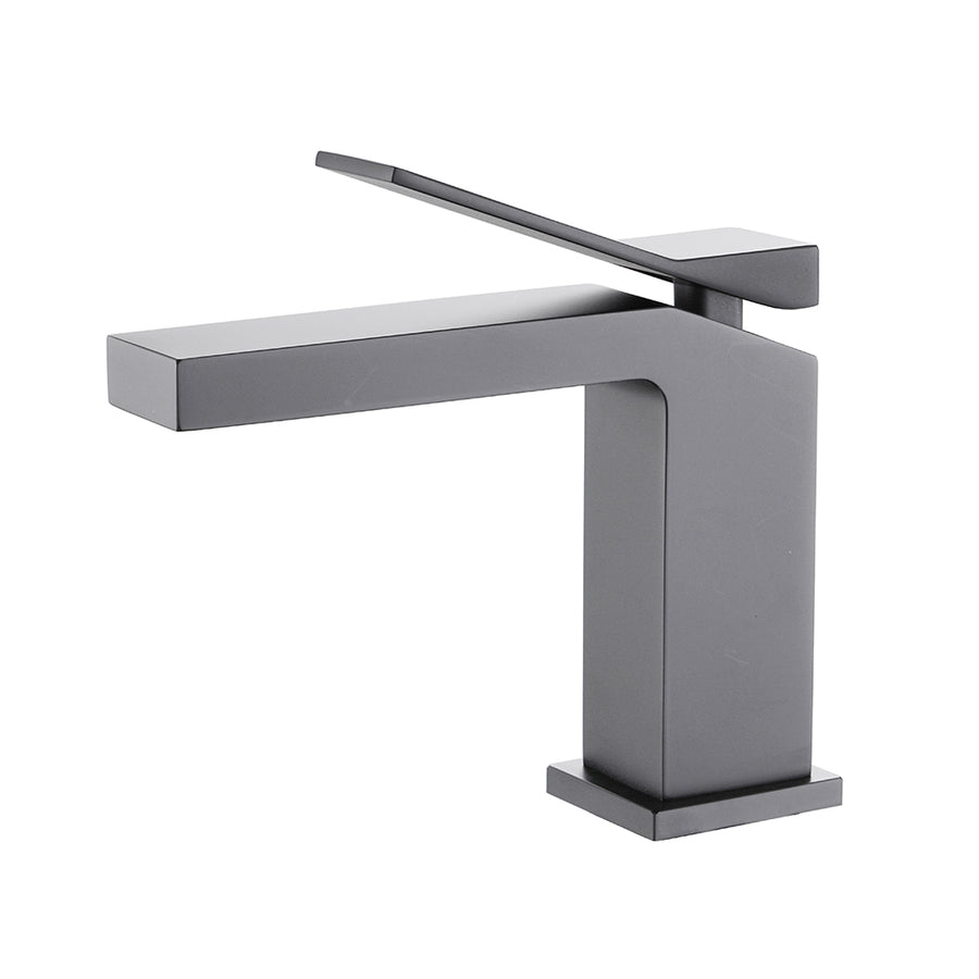 Devon Line Short Bathroom Faucet - Single Hole - 6" Brass/Gun Metal