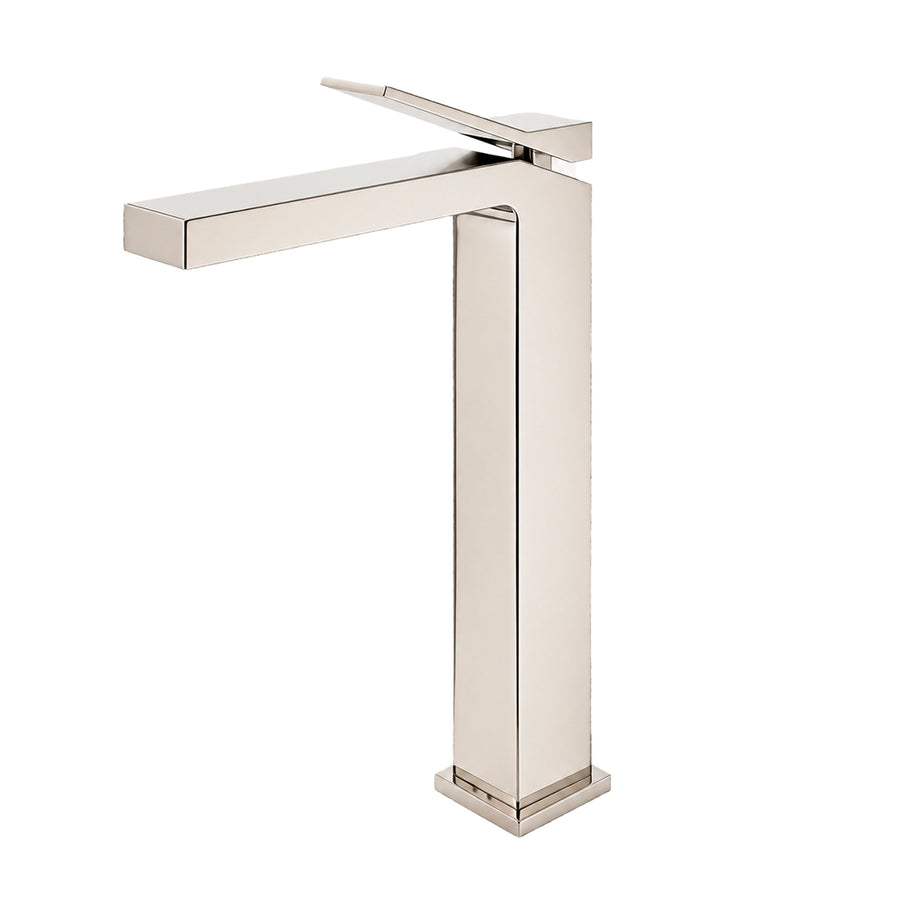 Devon Line High Bathroom Faucet - Vessel - 12" Brass/Polished Nickel