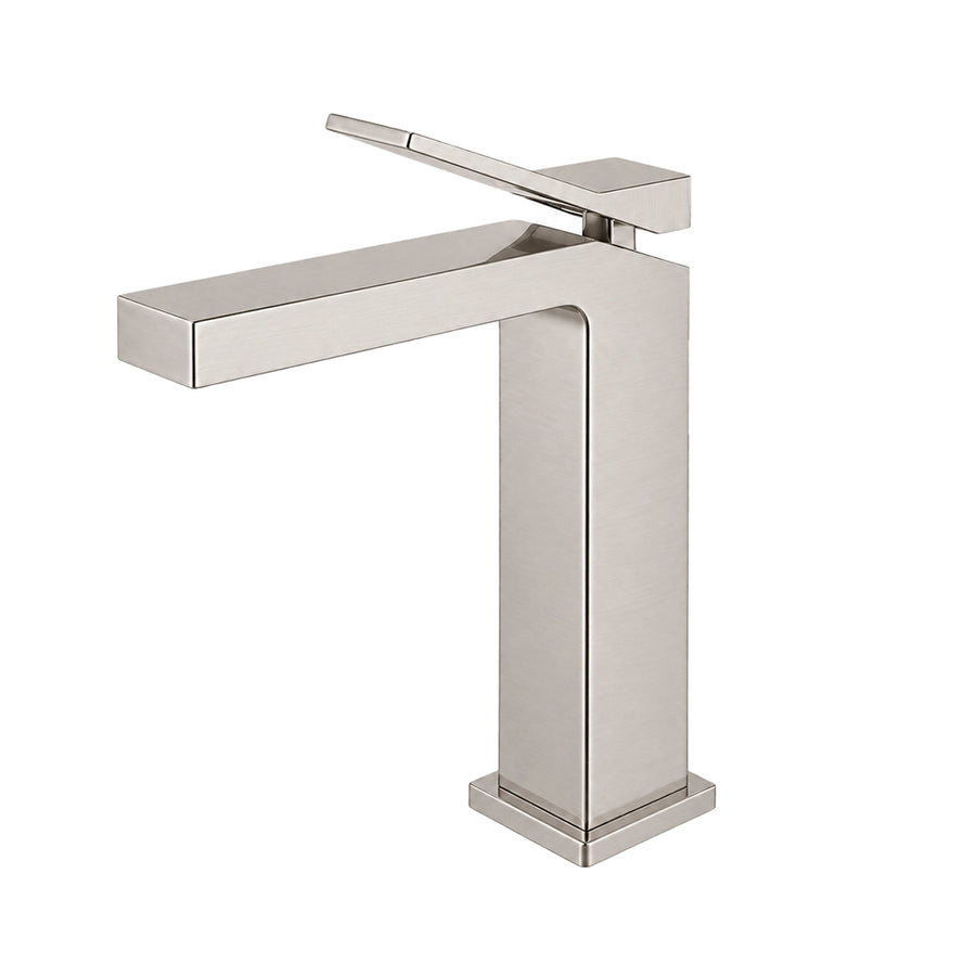 Devon Line High Bathroom Faucet - Vessel - 8" Brass/Brushed Nickel