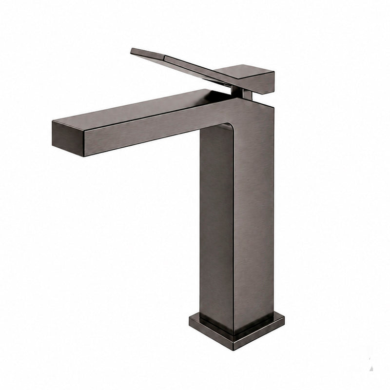 Devon Line High Bathroom Faucet - Vessel - 8" Brass/Gun Metal