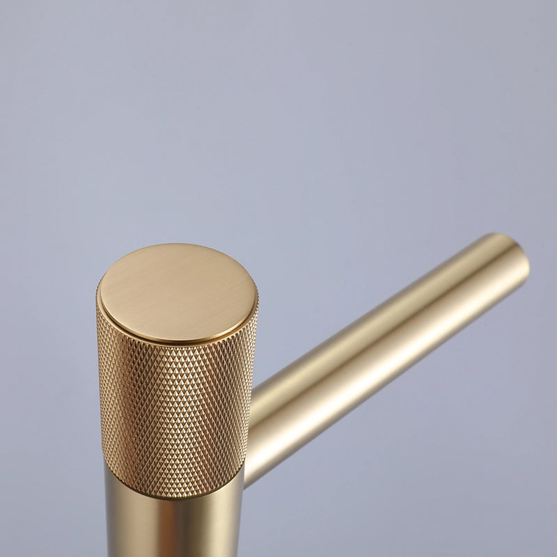 Metro Knurled Bathroom Faucet - Single Hole - 9" Brass/Satin Brass