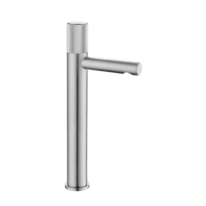 Metro Knurled Short Spout Bathroom Faucet - Vessel - 12" Brass/Polished Chrome
