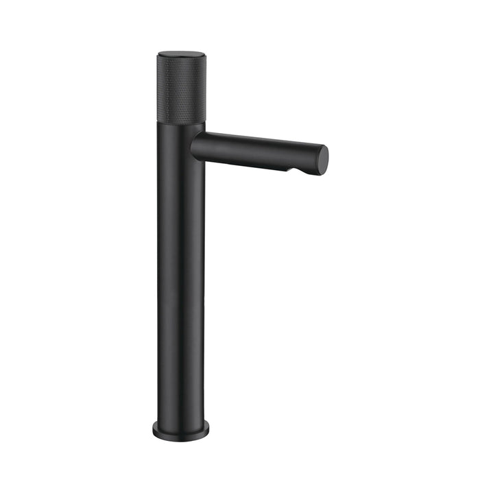 Metro Knurled Short Spout Bathroom Faucet - Vessel - 12" Brass/Matt Black