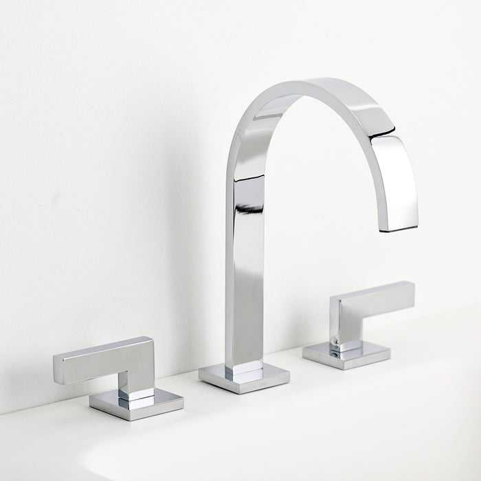 Devon Line2 Bathroom Faucet - Widespread - 8" Brass/Polished Chrome