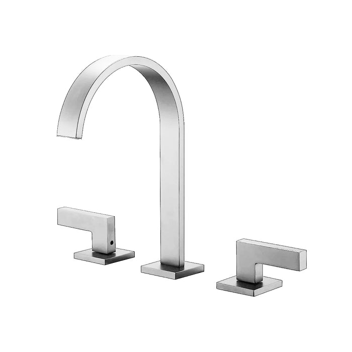 Devon Line2 Bathroom Faucet - Widespread - 8" Brass/Polished Chrome