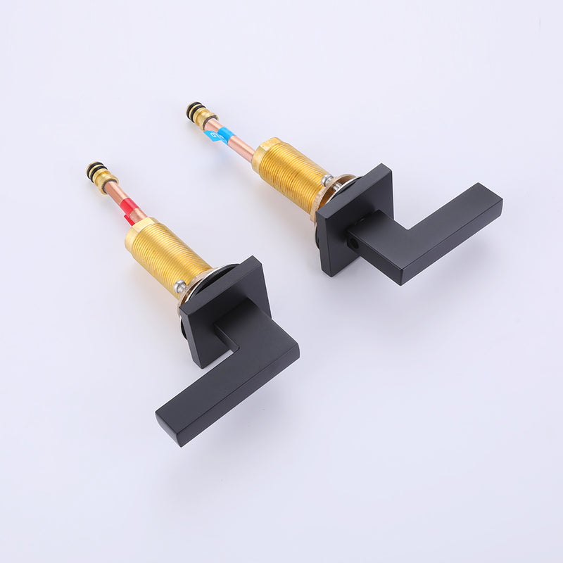 Devon Line2 Bathroom Faucet - Widespread - 8" Brass/Matt Black