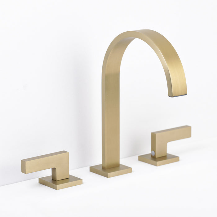 Devon Line2 Bathroom Faucet - Widespread - 8" Brass/Satin Brass