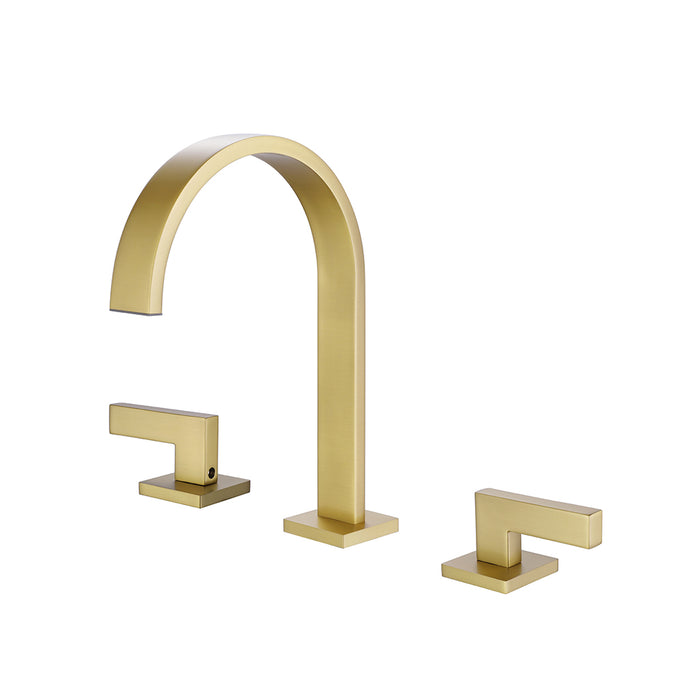 Devon Line2 Bathroom Faucet - Widespread - 8" Brass/Satin Brass