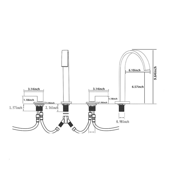 Devon Line2 Bathroom Faucet - Widespread - 8" Brass/Satin Brass