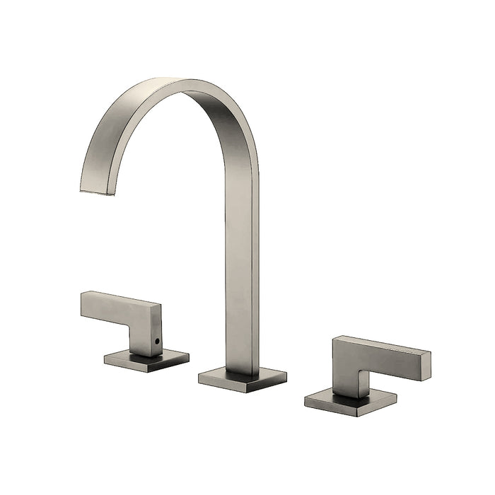 Devon Line2 Bathroom Faucet - Widespread - 8" Brass/Brushed Nickel