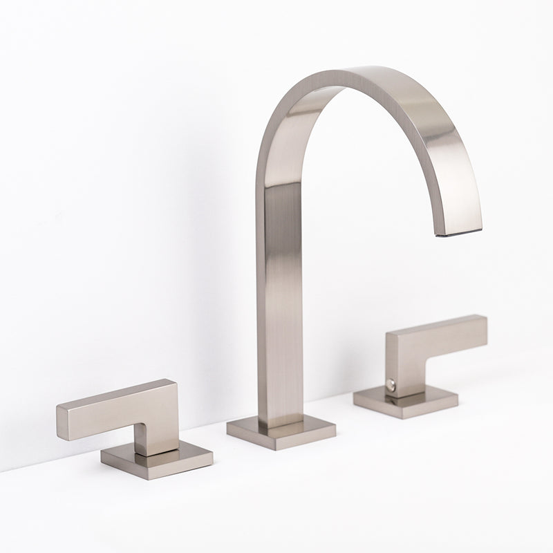 Devon Line 2 Bathroom Faucet - Widespread - 8" Brass/Brushed Nickel