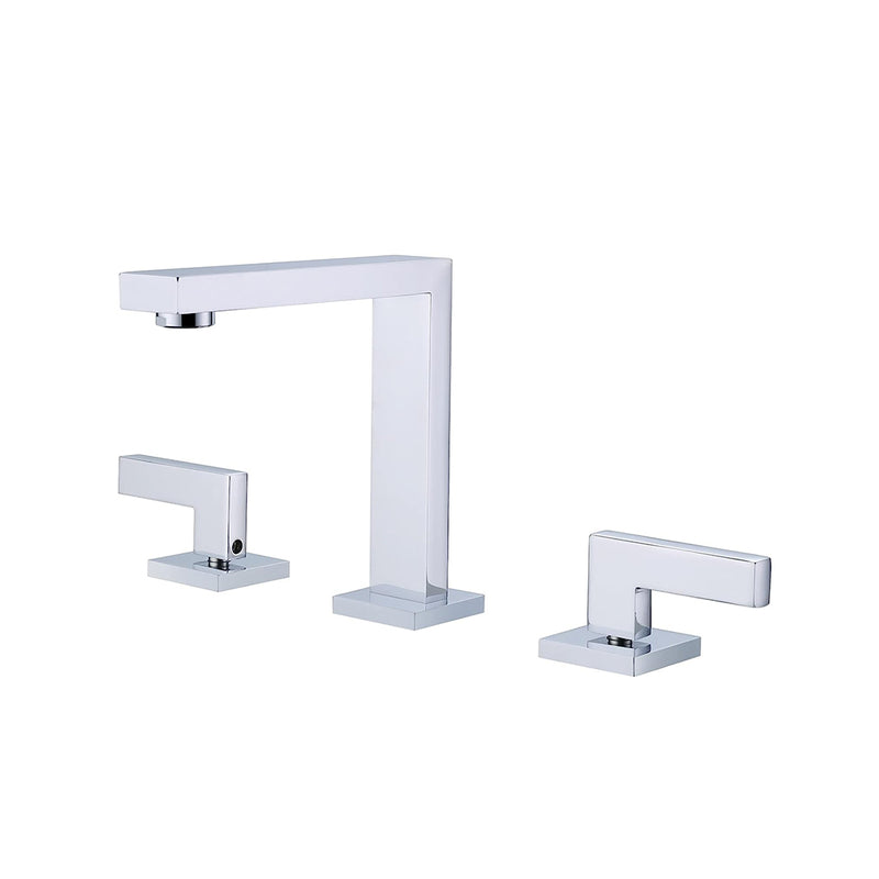 Devon Line Bathroom Faucet - Widespread - 8" Brass/Polished Chrome