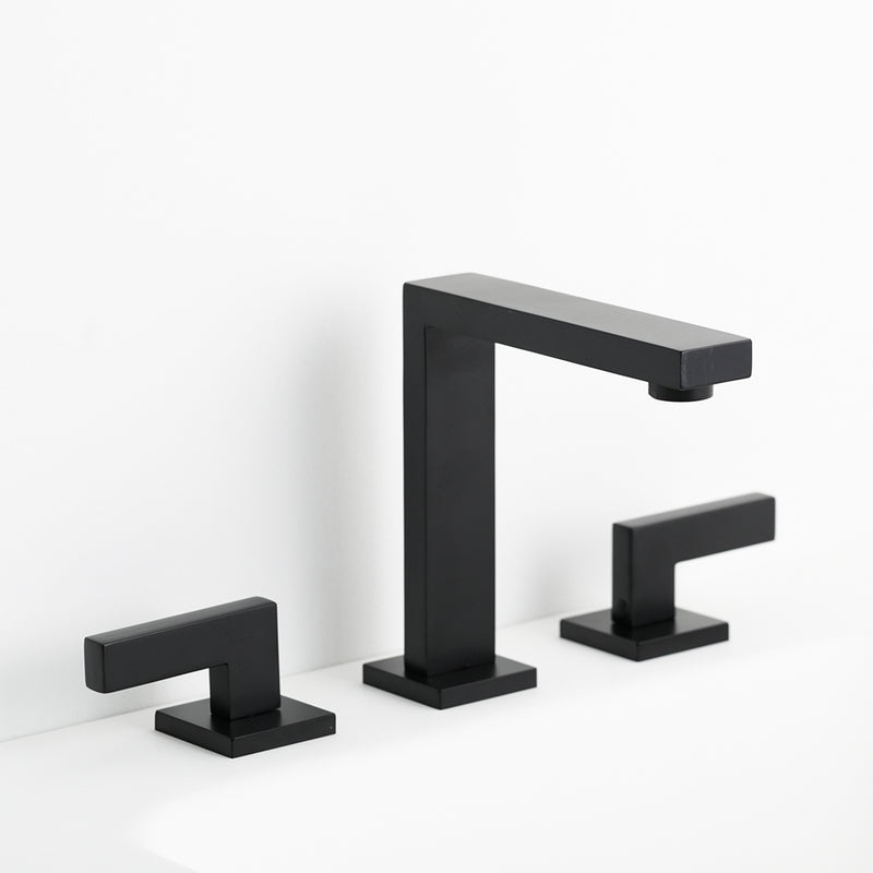 Devon Line Bathroom Faucet - Widespread - 8" Brass/Matt Black