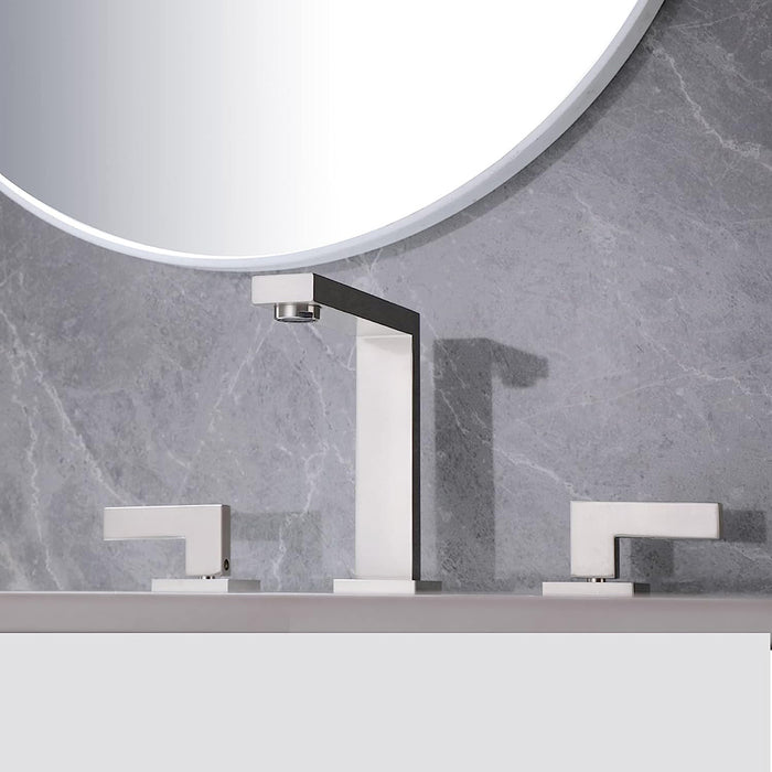 Devon Line Bathroom Faucet - Widespread - 8" Brass/Brushed Nickel