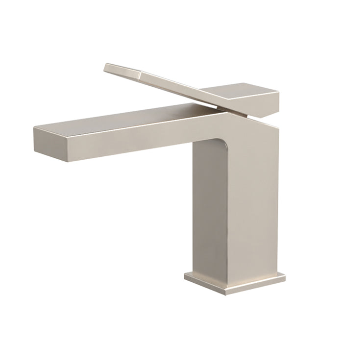 Devon Line Short Bathroom Faucet - Single Hole - 6" Brass/Brushed Nickel