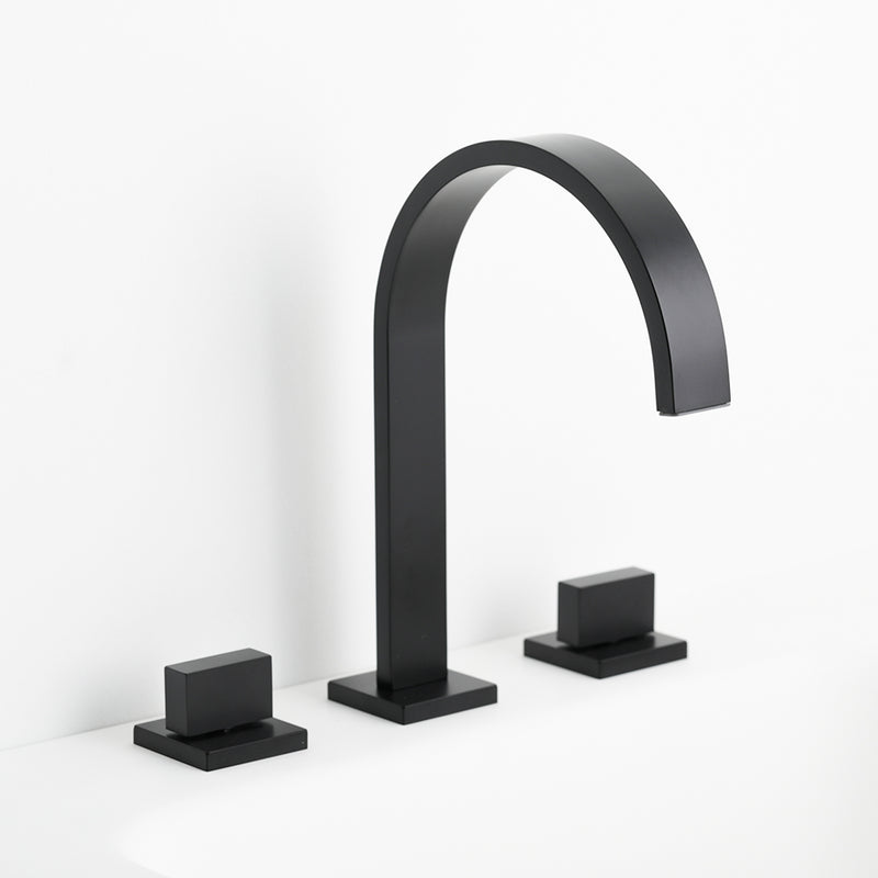 Devon Luk 2 Bathroom Faucet - Widespread - 9" Brass/Matt Black