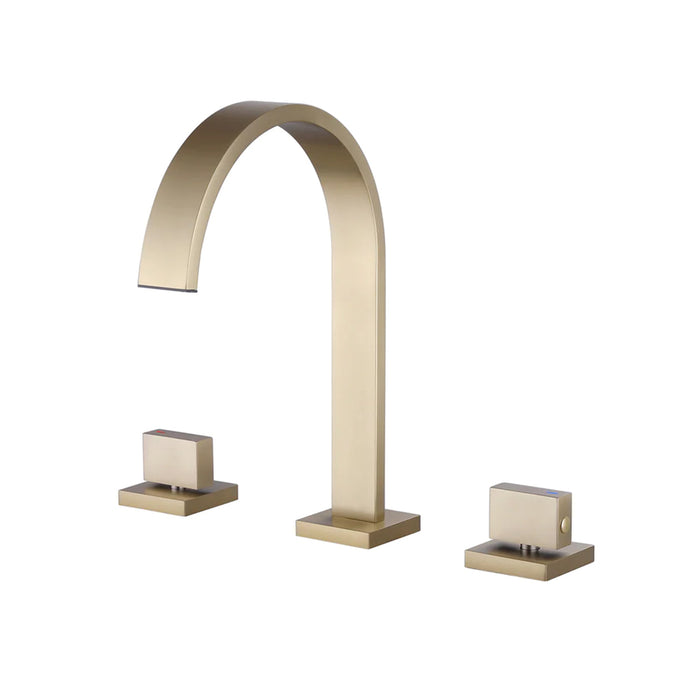 Devon Luk 2 Bathroom Faucet - Widespread - 9" Brass/Satin Brass