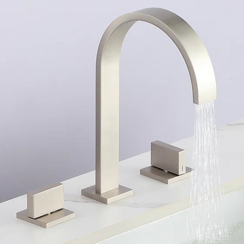 Devon Luk 2 Bathroom Faucet - Widespread - 8" Brass/Brushed Nickel