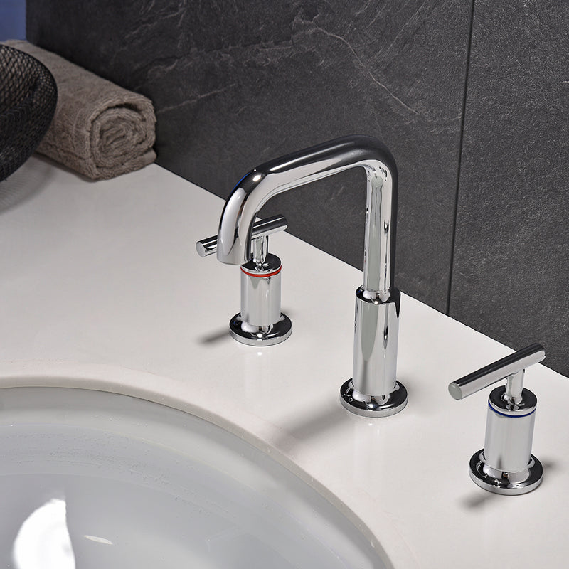 Metro Bathroom Faucet - Widespread - 8" Brass/Polished Chrome