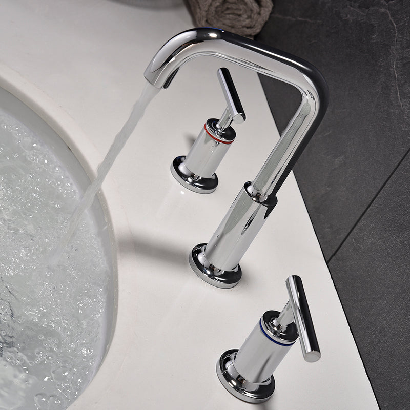 Metro Bathroom Faucet - Widespread - 8" Brass/Polished Chrome