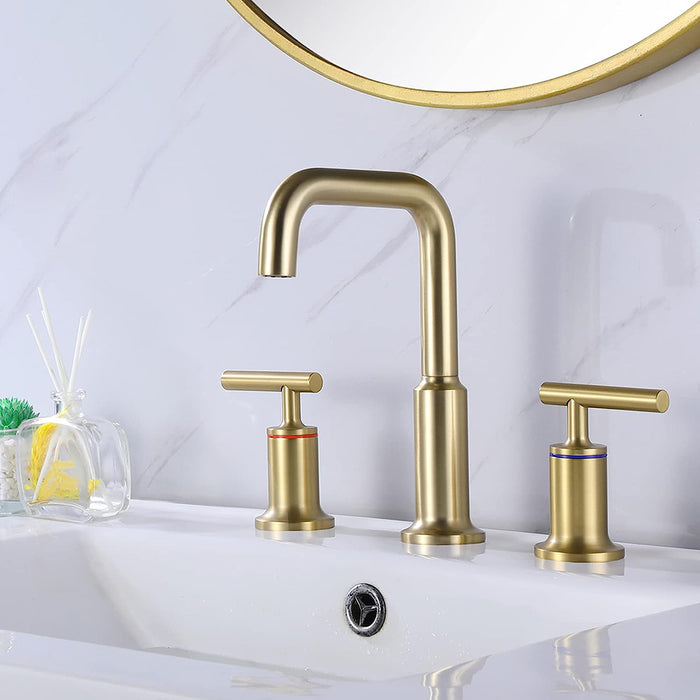 Metro Bathroom Faucet - Widespread - 8" Brass/Satin Brass